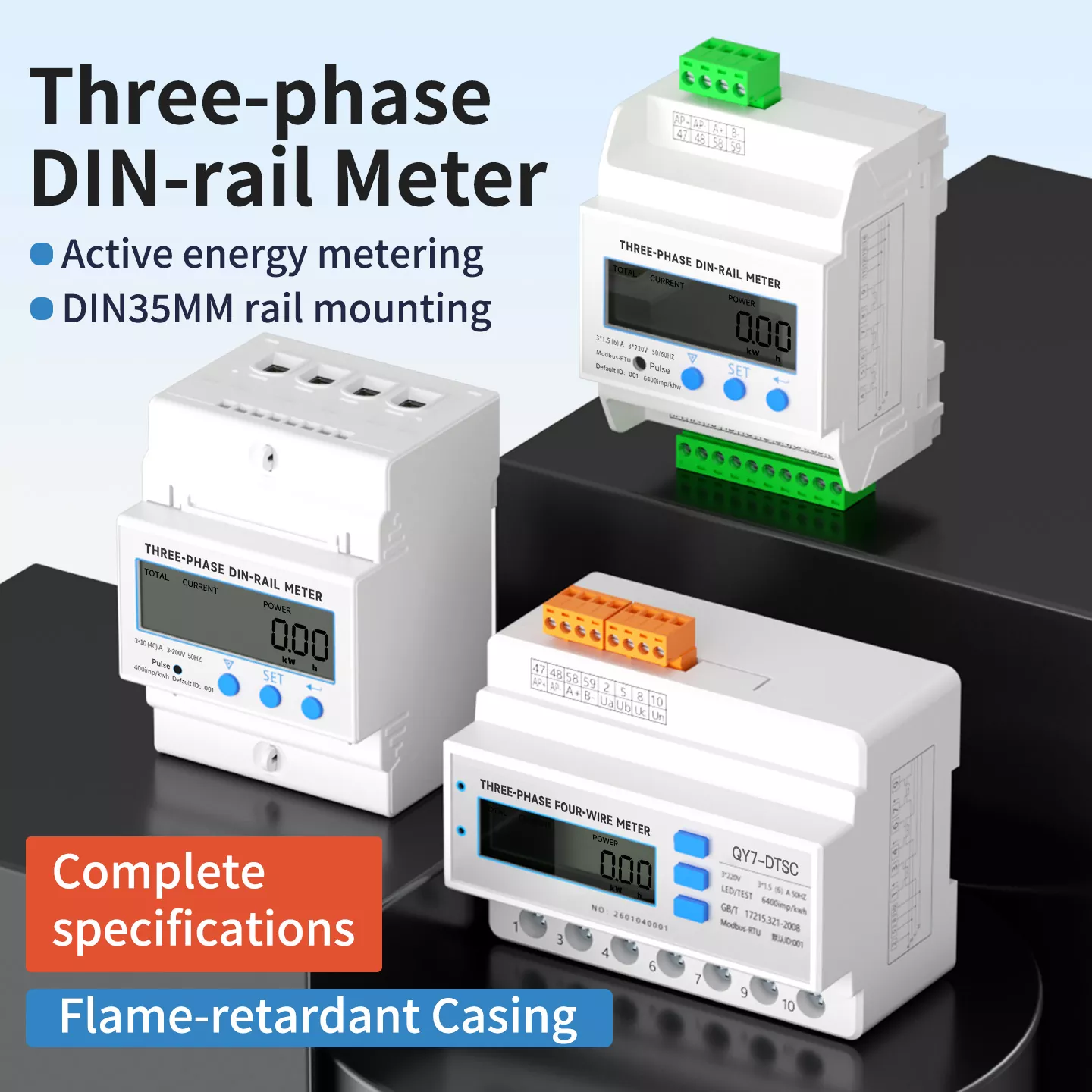 Driefasige 4p Din Rail-transformator multifunctionele meter