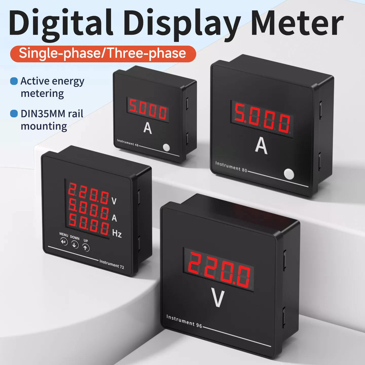 Driefasige AC-meter met digitaal display
