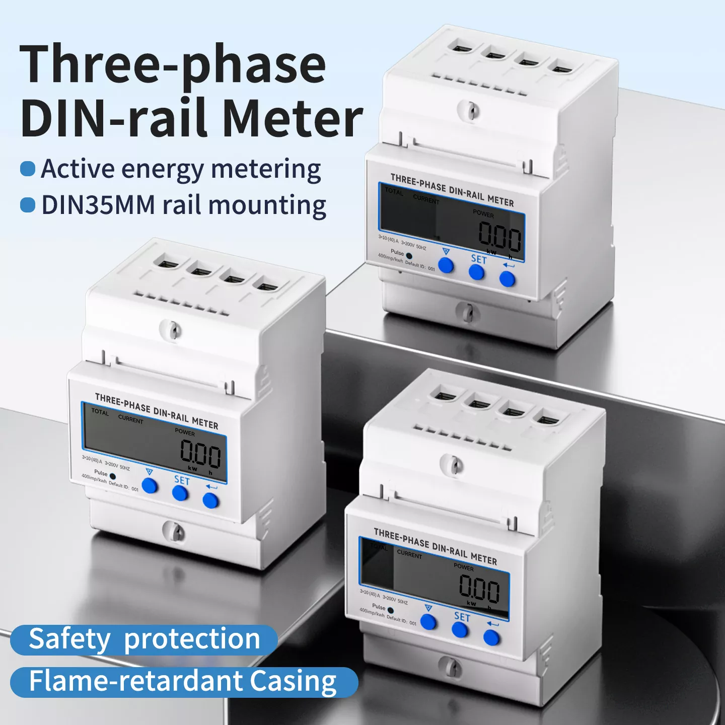 Driefasige Din-railmeter